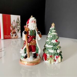 Holiday Tidings Santa & Tree Salt & Pepper Shakers by Fitz & Floyd